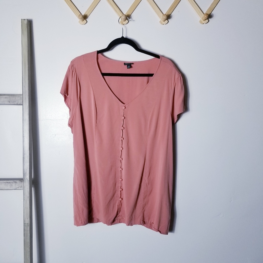 TORRID ORANGISH PINK BLOUSE SIZE 2 (2X)